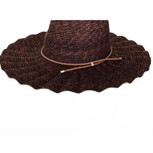 NEW AUGUSTINE HAT CO. women's wide brim straw hat in brown